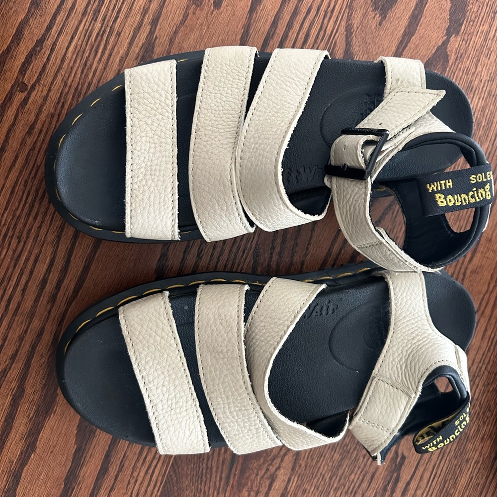 Dr. Martens Cream and Black Sandals